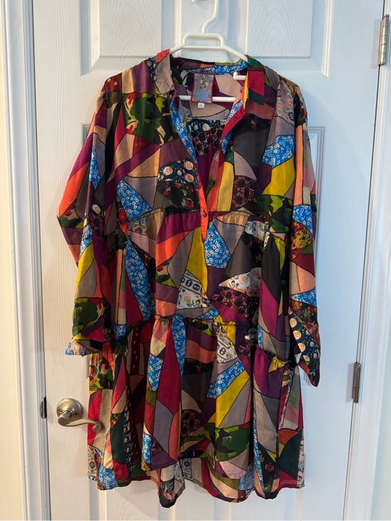 Johnny Was Dresses & Skirts - Johnny Was Vibrant Multicolor Patchwork Long Sleeve Dress